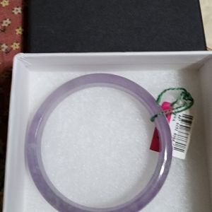 Pretty Natural Lavender Jadeite Jade Gemstone Bangle Bracelet